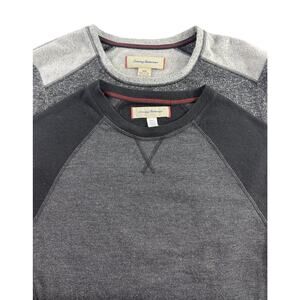 Tommy Bahama Mens Black/Gray Long Sleeve Crewneck Sweatshirts Medium‎ Lot Of 2